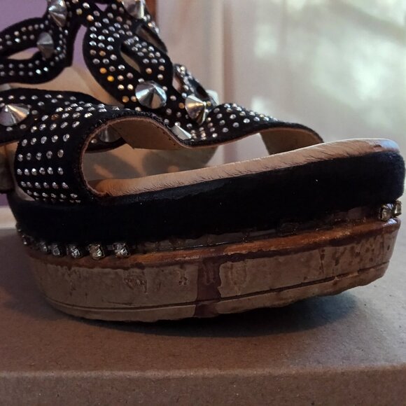 Italina Wedged Sandals Size 7 - Picture 4 of 5